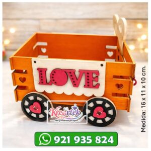 Carrito en MDF para Jalar - pintado 16 so