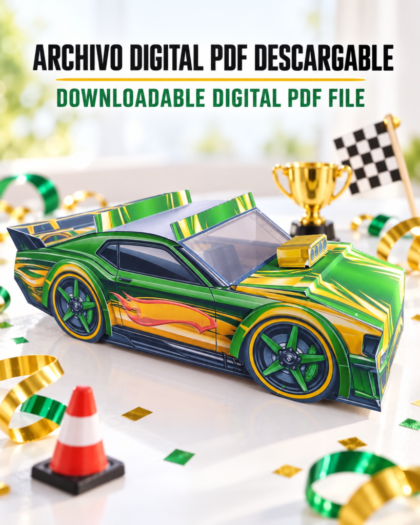 Plantilla digital PDF de auto coleccionable | Patrón imprimible DIY para armar.