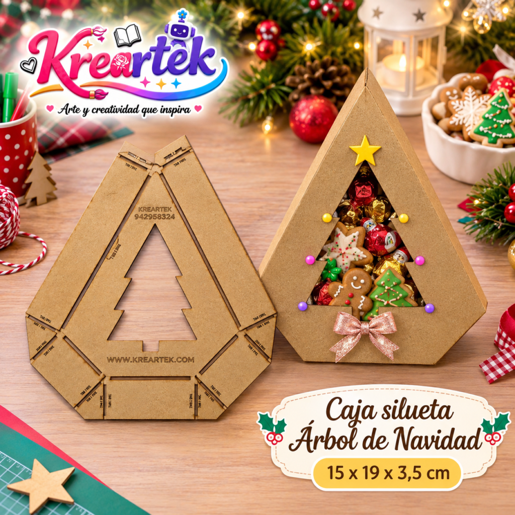 Regleta - Caja Árbol Navidad  15 x 19 x 3.5